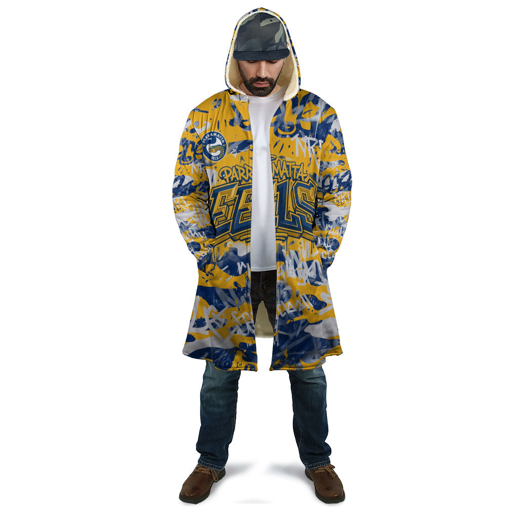 Parramatta Eels Rugby Cloak Graffiti Typography Urban Camo Abstract Street Style