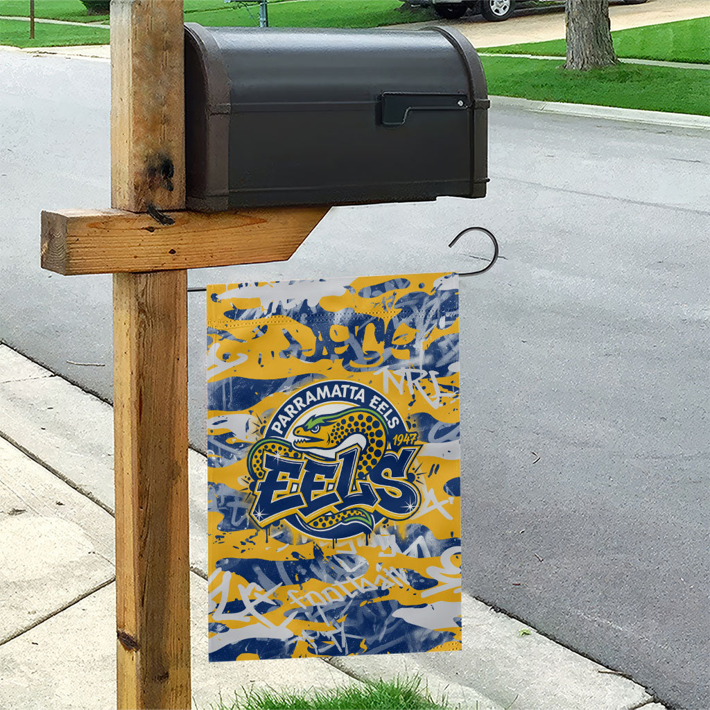Parramatta Eels Rugby Garden Flag Graffiti Typography Urban Camo Abstract Street Style