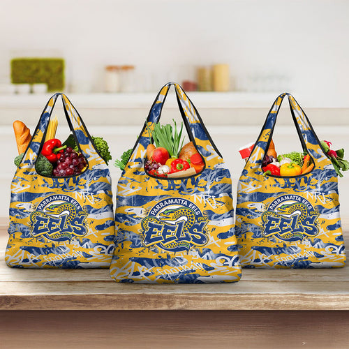 Parramatta Eels Rugby Grocery Bag Graffiti Typography Urban Camo Abstract Street Style