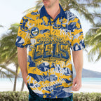 Parramatta Eels Rugby Hawaiian Shirt Graffiti Typography Urban Camo Abstract Street Style