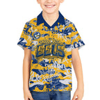 Parramatta Eels Rugby Hawaiian Shirt Graffiti Typography Urban Camo Abstract Street Style