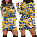 Parramatta Eels Rugby Hoodie Dress Graffiti Typography Urban Camo Abstract Street Style