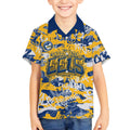 Parramatta Eels Rugby Kid Hawaiian Shirt Graffiti Typography Urban Camo Abstract Street Style