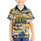 Parramatta Eels Rugby Kid Hawaiian Shirt Graffiti Typography Urban Camo Abstract Street Style