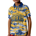 Parramatta Eels Rugby Kid Polo Shirt Graffiti Typography Urban Camo Abstract Street Style