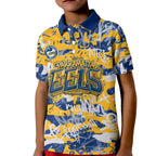 Parramatta Eels Rugby Kid Polo Shirt Graffiti Typography Urban Camo Abstract Street Style