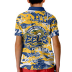 Parramatta Eels Rugby Kid Polo Shirt Graffiti Typography Urban Camo Abstract Street Style