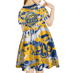Parramatta Eels Rugby Kid Short Sleeve Dress Graffiti Typography Urban Camo Abstract Street Style