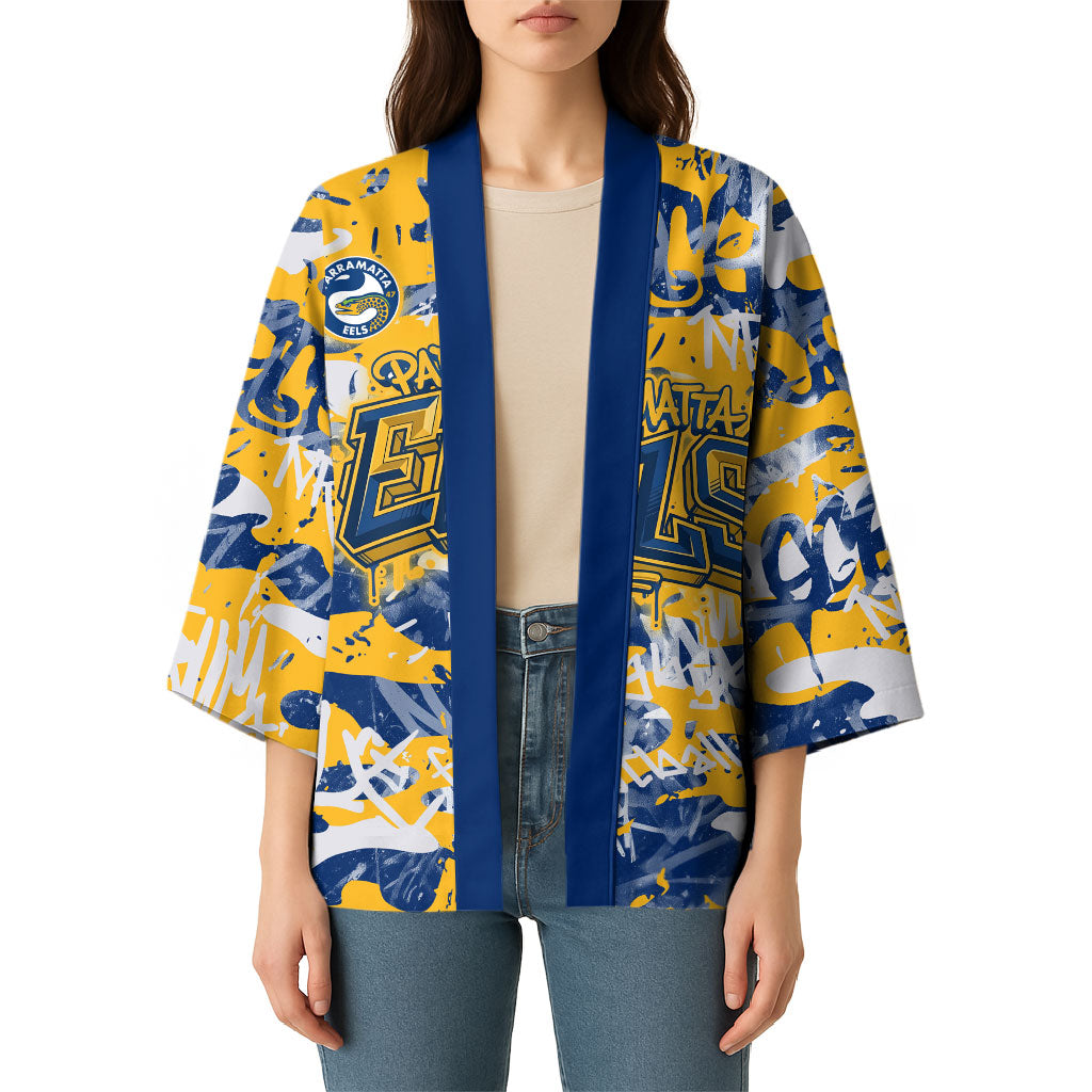 Parramatta Eels Rugby Kimono Graffiti Typography Urban Camo Abstract Street Style