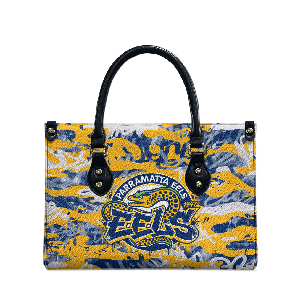 Parramatta Eels Rugby Leather Bag Graffiti Typography Urban Camo Abstract Street Style