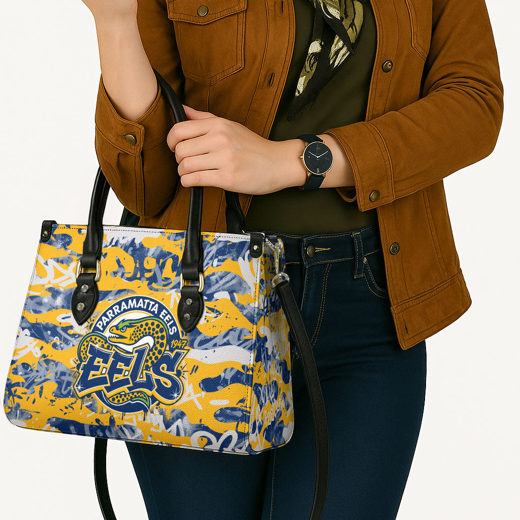 Parramatta Eels Rugby Leather Bag Graffiti Typography Urban Camo Abstract Street Style