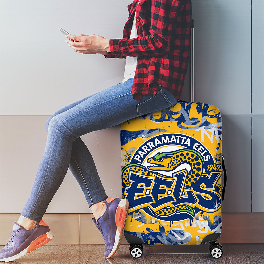 Parramatta Eels Rugby Luggage Cover Graffiti Typography Urban Camo Abstract Street Style
