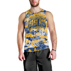 Parramatta Eels Rugby Men Tank Top Graffiti Typography Urban Camo Abstract Street Style