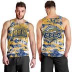 Parramatta Eels Rugby Men Tank Top Graffiti Typography Urban Camo Abstract Street Style