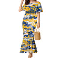 Parramatta Eels Rugby Mermaid Dress Graffiti Typography Urban Camo Abstract Street Style