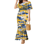 Parramatta Eels Rugby Mermaid Dress Graffiti Typography Urban Camo Abstract Street Style