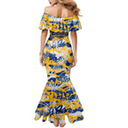 Parramatta Eels Rugby Mermaid Dress Graffiti Typography Urban Camo Abstract Street Style