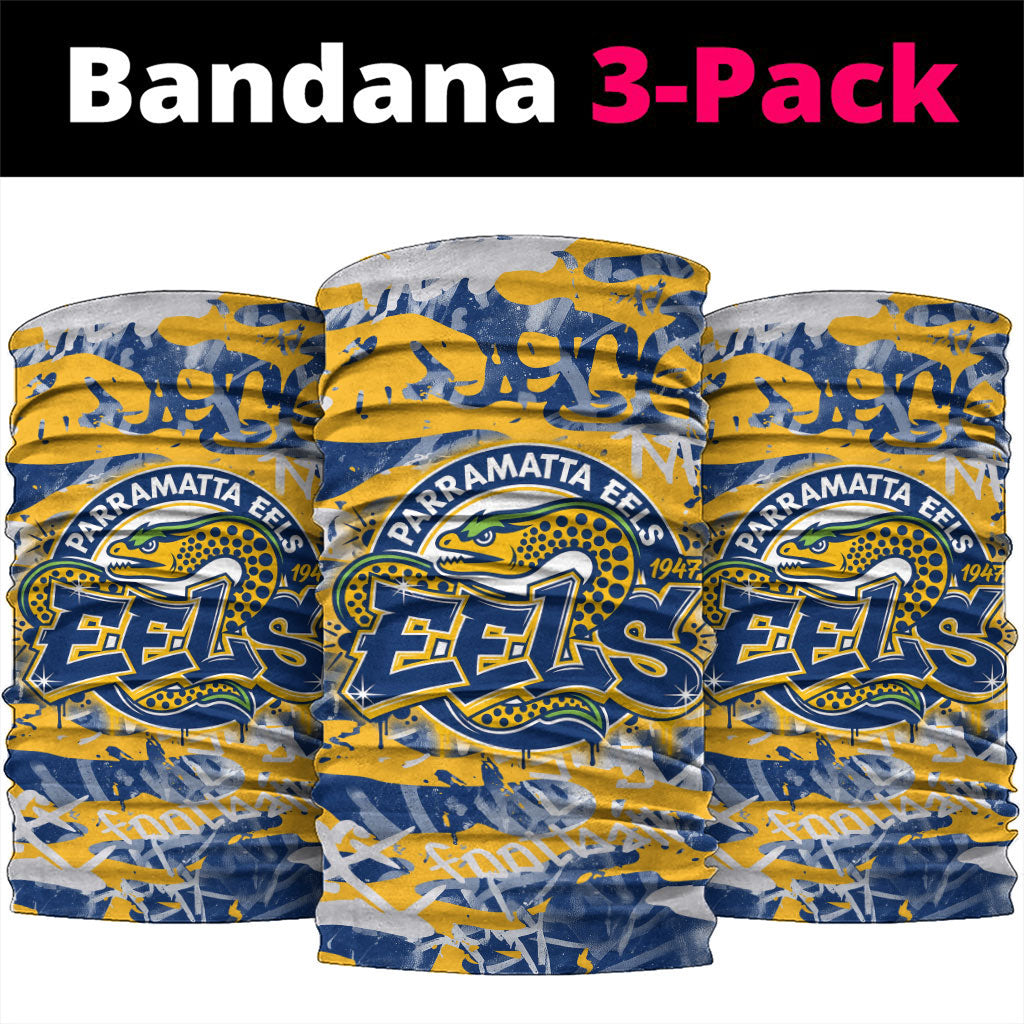 Parramatta Eels Rugby Neck Gaiter Graffiti Typography Urban Camo Abstract Street Style
