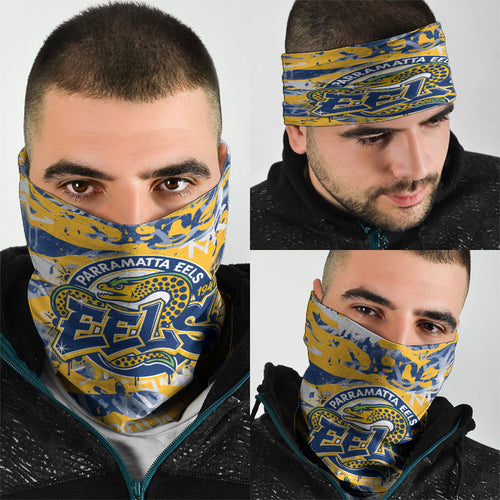 Parramatta Eels Rugby Neck Gaiter Graffiti Typography Urban Camo Abstract Street Style