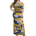 Parramatta Eels Rugby Off Shoulder Maxi Dress Graffiti Typography Urban Camo Abstract Street Style