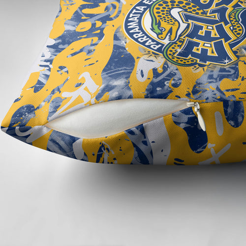 Parramatta Eels Rugby Pillow Cover Graffiti Typography Urban Camo Abstract Street Style