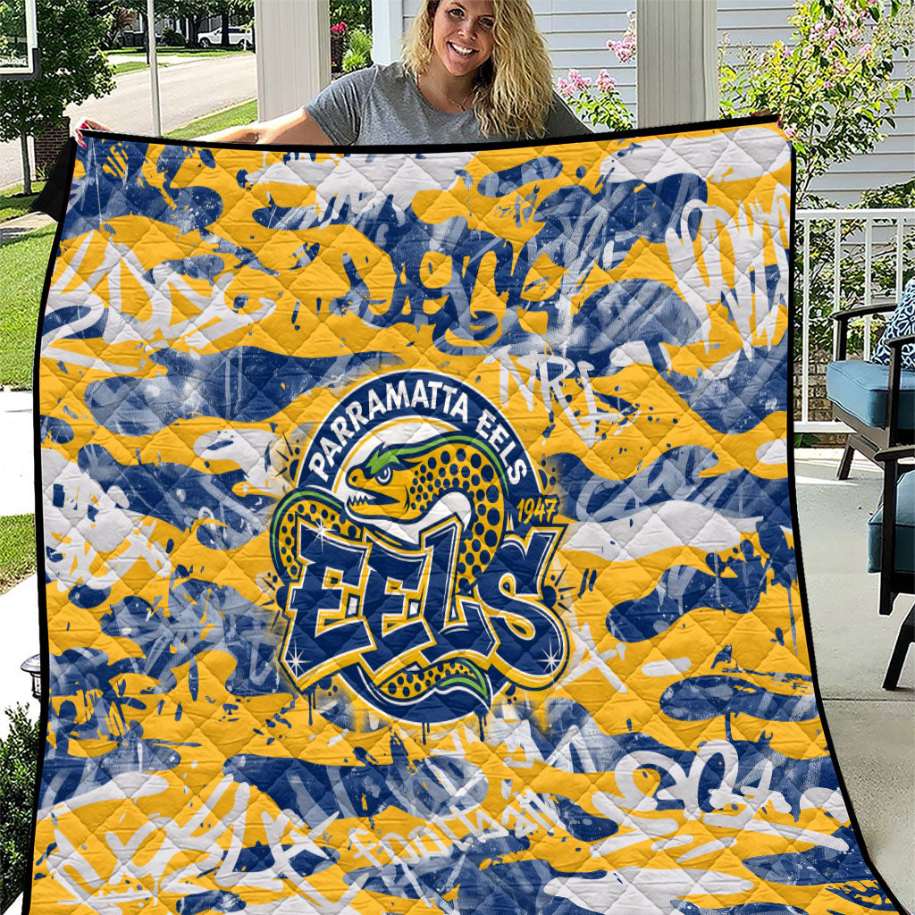 Parramatta Eels Rugby Quilt Graffiti Typography Urban Camo Abstract Street Style