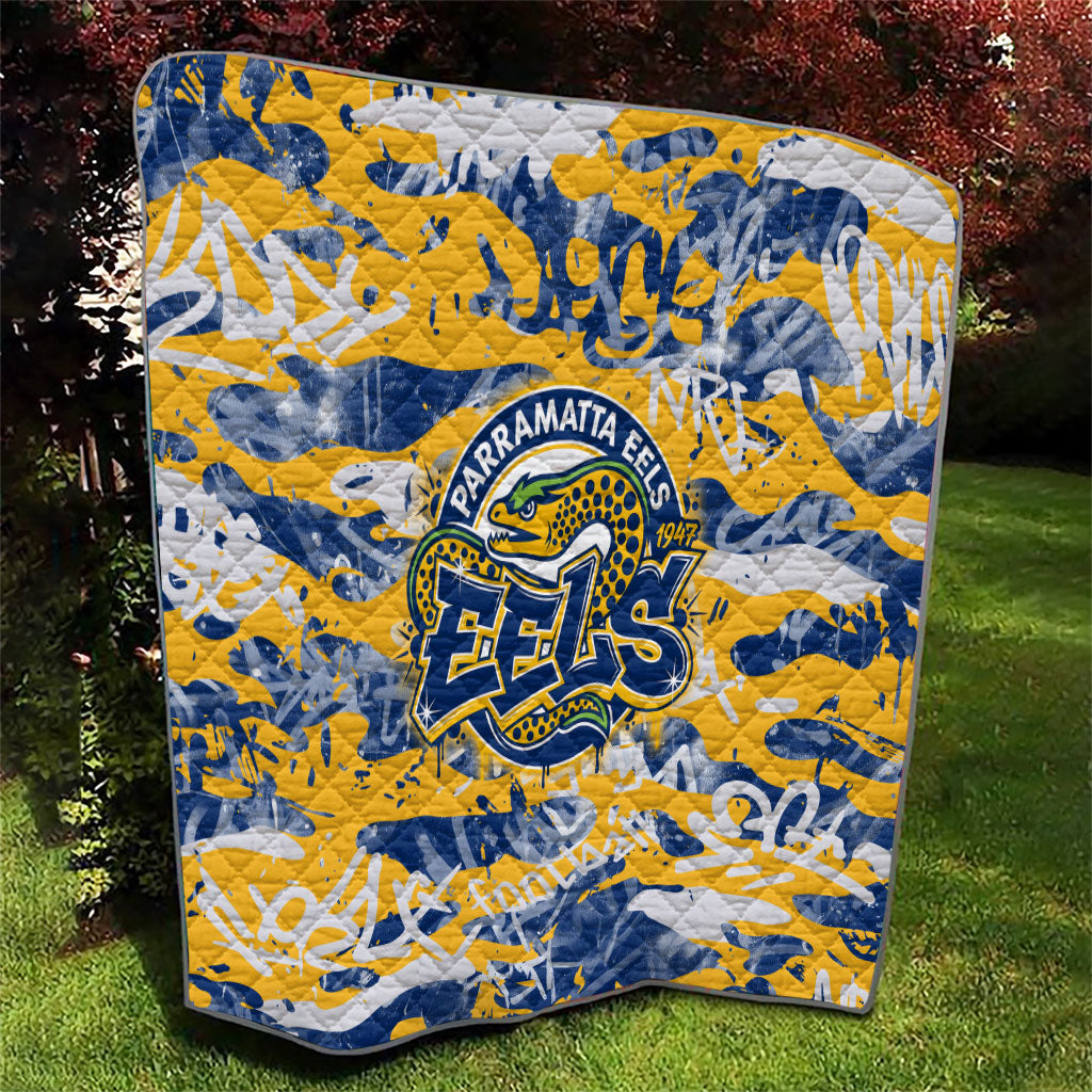 Parramatta Eels Rugby Quilt Graffiti Typography Urban Camo Abstract Street Style