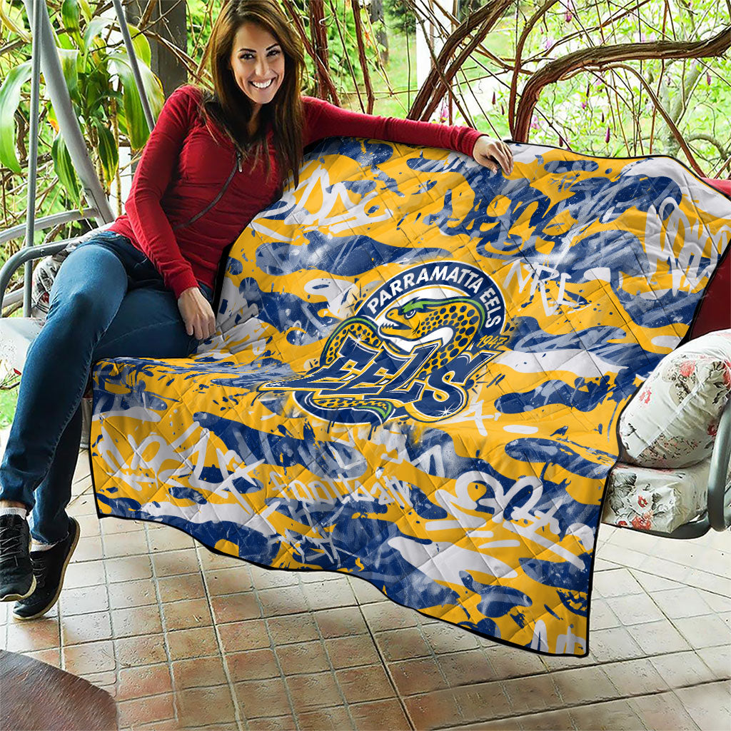 Parramatta Eels Rugby Quilt Graffiti Typography Urban Camo Abstract Street Style
