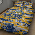 Parramatta Eels Rugby Quilt Bed Set Graffiti Typography Urban Camo Abstract Street Style