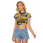 Parramatta Eels Rugby Raglan Cropped T Shirt Graffiti Typography Urban Camo Abstract Street Style