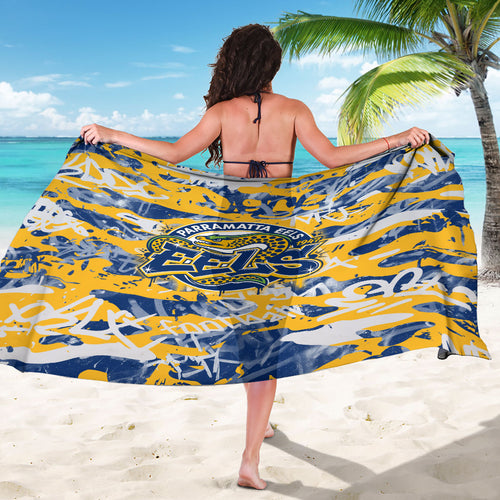 Parramatta Eels Rugby Sarong Graffiti Typography Urban Camo Abstract Street Style