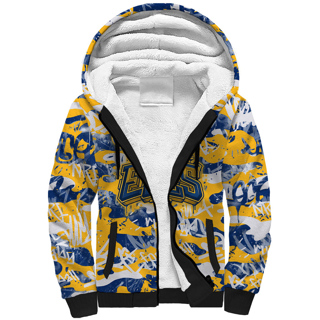 Parramatta Eels Rugby Sherpa Hoodie Graffiti Typography Urban Camo Abstract Street Style