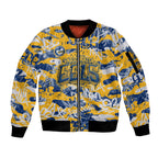 Parramatta Eels Rugby Sleeve Zip Bomber Jacket Graffiti Typography Urban Camo Abstract Street Style