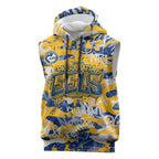 Parramatta Eels Rugby Sleeveless Hoodie Graffiti Typography Urban Camo Abstract Street Style