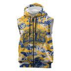 Parramatta Eels Rugby Sleeveless Zip Hoodie Graffiti Typography Urban Camo Abstract Street Style