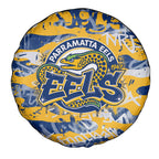 Parramatta Eels Rugby Spare Tire Cover Graffiti Typography Urban Camo Abstract Street Style
