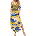 Parramatta Eels Rugby Summer Maxi Dress Graffiti Typography Urban Camo Abstract Street Style