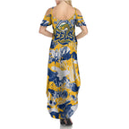 Parramatta Eels Rugby Summer Maxi Dress Graffiti Typography Urban Camo Abstract Street Style