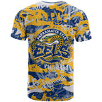 Parramatta Eels Rugby T Shirt Graffiti Typography Urban Camo Abstract Street Style