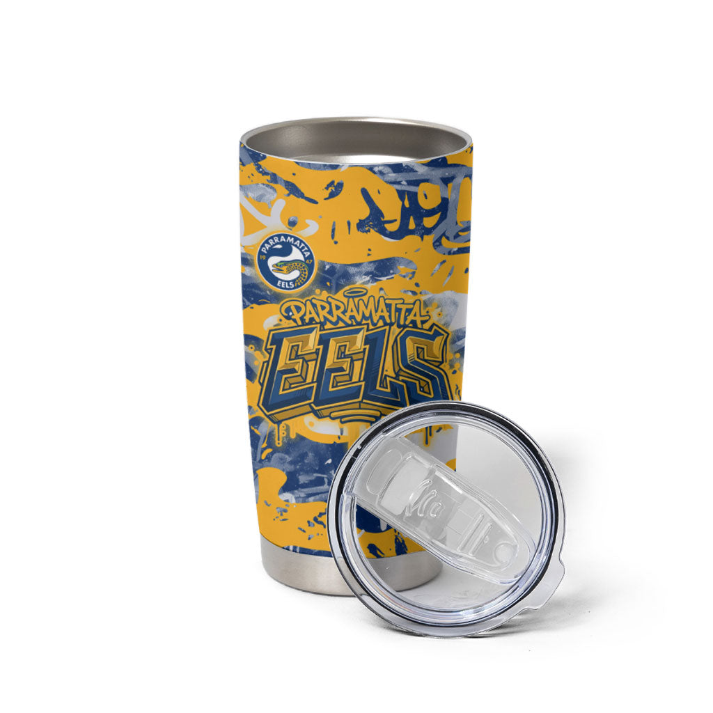 Parramatta Eels Rugby Tumbler Cup Graffiti Typography Urban Camo Abstract Street Style