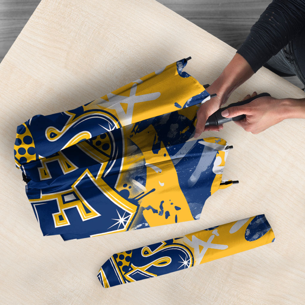 Parramatta Eels Rugby Umbrella Graffiti Typography Urban Camo Abstract Street Style