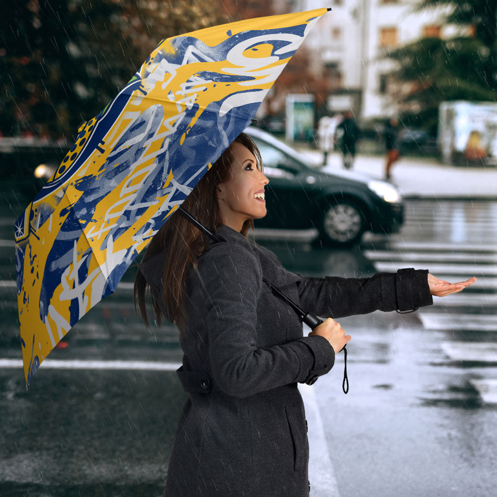 Parramatta Eels Rugby Umbrella Graffiti Typography Urban Camo Abstract Street Style