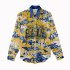 Parramatta Eels Rugby Women Casual Shirt Graffiti Typography Urban Camo Abstract Street Style