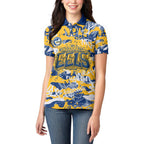 Parramatta Eels Rugby Women Polo Shirt Graffiti Typography Urban Camo Abstract Street Style