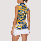 Parramatta Eels Rugby Women Sleeveless Polo Shirt Graffiti Typography Urban Camo Abstract Street Style