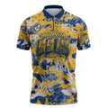 Parramatta Eels Rugby Zipper Polo Shirt Graffiti Typography Urban Camo Abstract Street Style