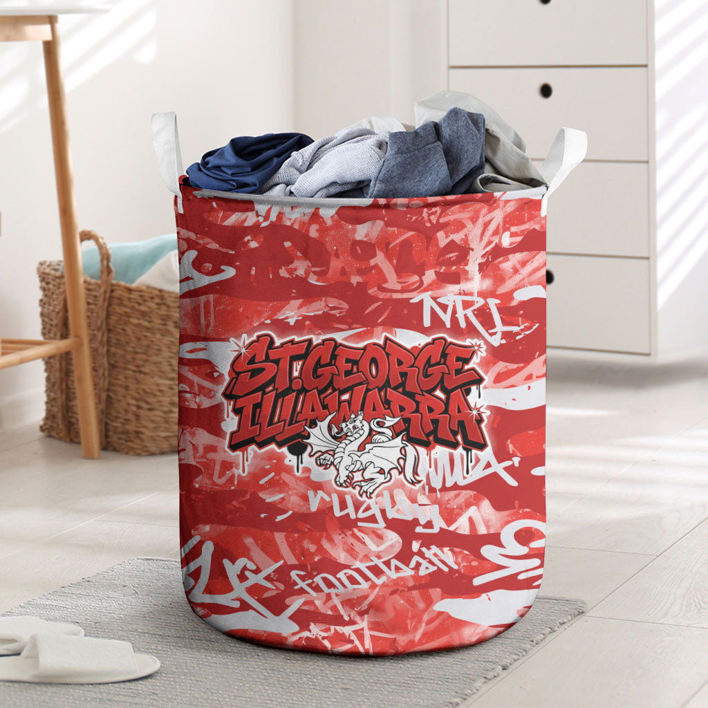 St. George Illawarra Dragons Rugby Laundry Basket Graffiti Typography Urban Camo Abstract Street Style