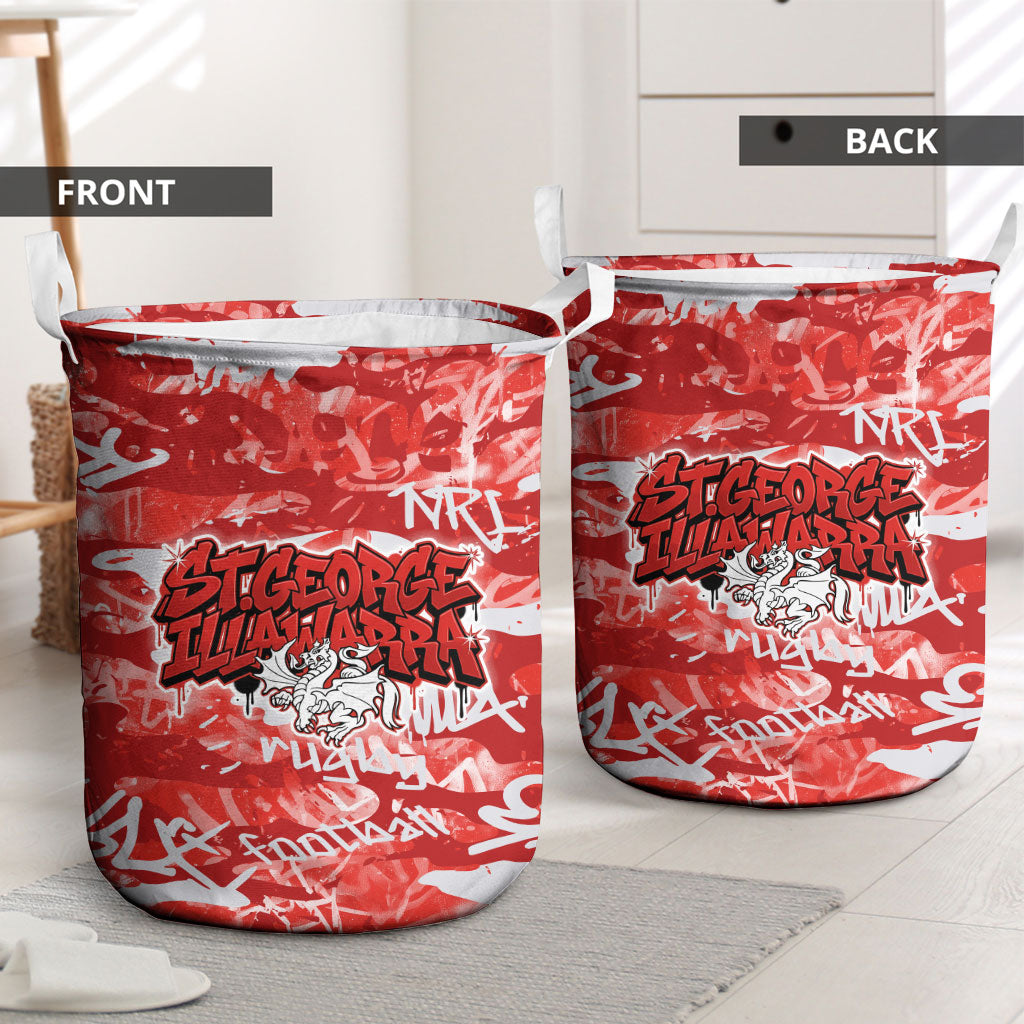 St. George Illawarra Dragons Rugby Laundry Basket Graffiti Typography Urban Camo Abstract Street Style