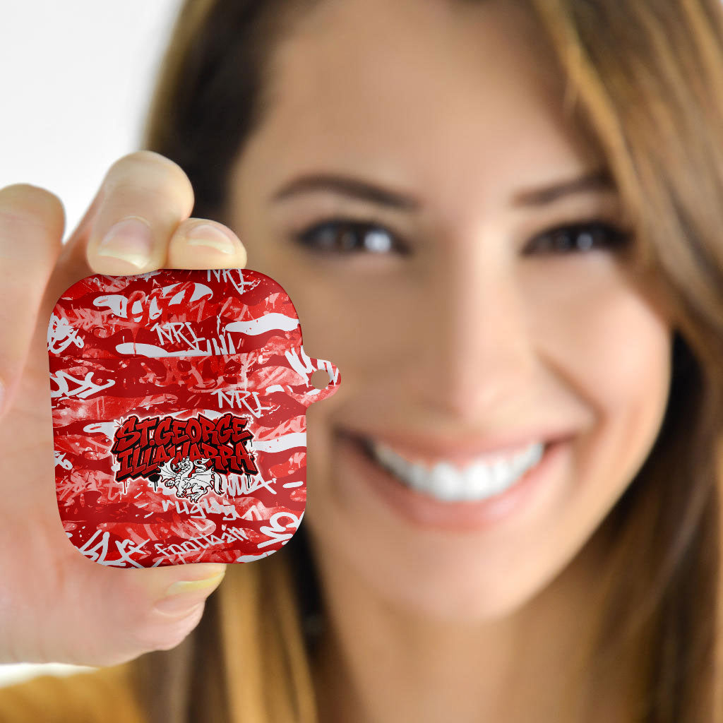 St. George Illawarra Dragons Rugby AirPods Case Graffiti Typography Urban Camo Abstract Street Style