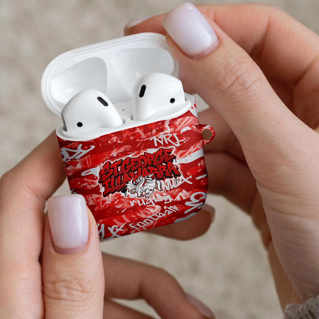 St. George Illawarra Dragons Rugby AirPods Case Graffiti Typography Urban Camo Abstract Street Style